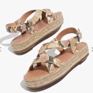Madewell Malia Espadrille Sandal Leather Size 10